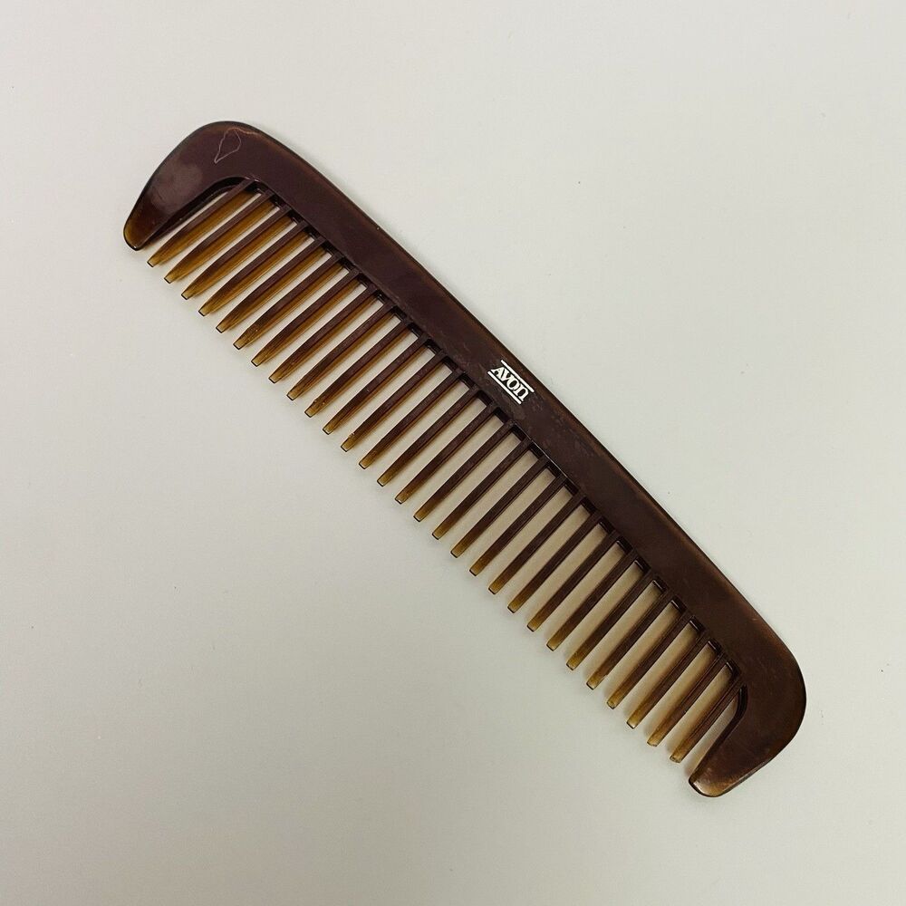 Vintage Avon Cambridge Collection Brown Tortoise Wide Tooth Hair Comb 7.5"